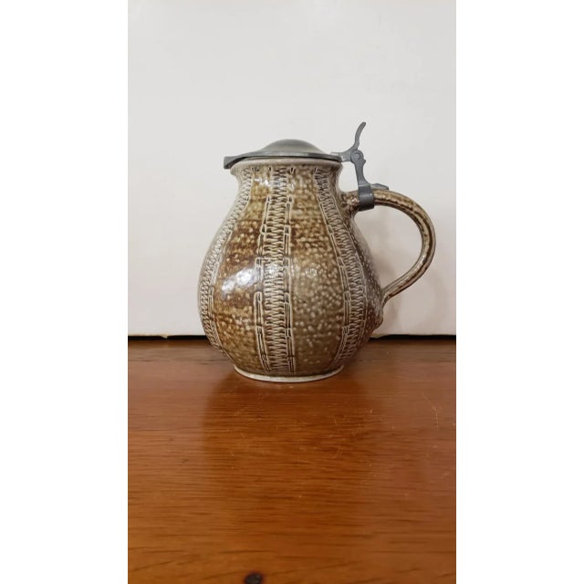 Circa 1890 German Raeren Stoneware Lidded Jug With Tudor Style Rose Seal For Sale - Image 11 of 11