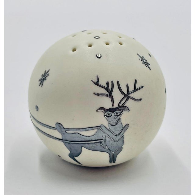 1980s Emilia Castillo Pure Silver & Porcelain Salt & Pepper Shakers, Mexican Modernism For Sale - Image 12 of 18