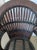 1980s Dark Brown Wicker Rattan Armchairs High Rounded Backs and Open Side Cutouts Set of 2 For Sale - Image 4 of 7