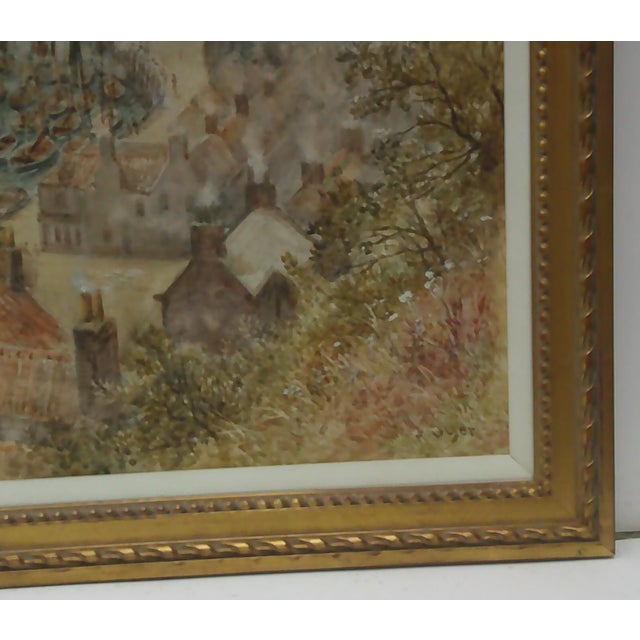 Late 19th Century Late 19th Century "View of the River Esk at Whitby From the Old Bridge", Original Watercolor Painting For Sale - Image 5 of 5