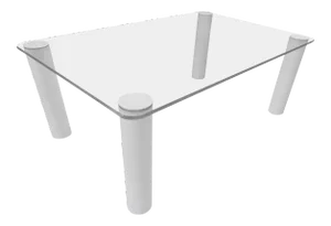 1980s Glass Dining Table With White Tubular Metal Legs by Pace Furniture