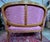 1900 - 1909 1900-1909 Turn of the Century French Walnut Settee Mauve Rose For Sale - Image 5 of 7