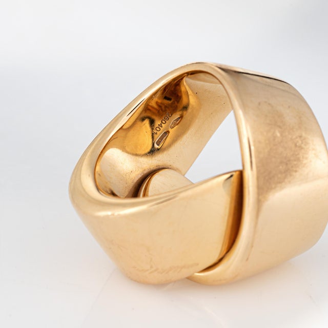 Vhernier Abbraccio Ring 18k Rose Gold Sz 6 Sculpted Cocktail Jewelry Signed For Sale - Image 10 of 10