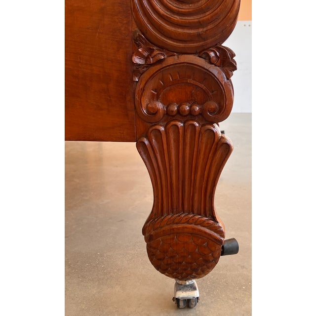 1840s Single Carved Louis-Philippe in Mahogany Boat Bed For Sale - Image 10 of 13