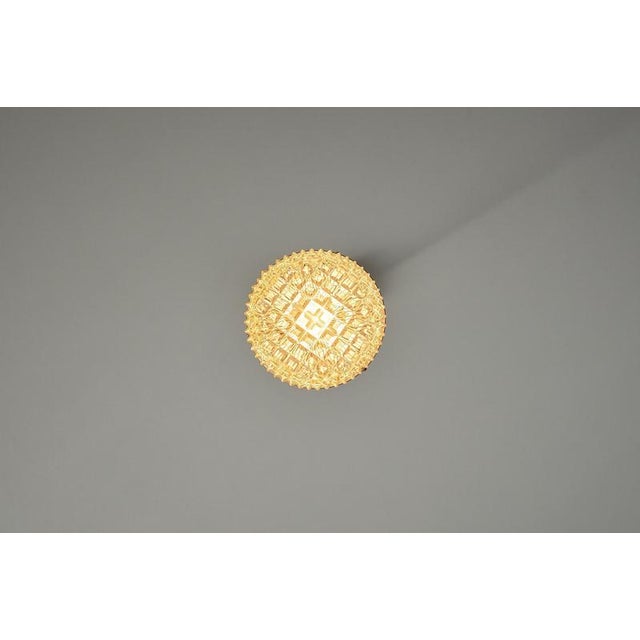 Chrome Tube Pendant Light with Textured Glass Lens, 1970s For Sale - Image 9 of 10