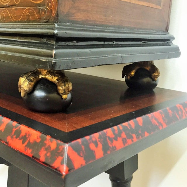 18th Original Italian Cabinet on Stand, Baroque Bargueno with Carey Inlays For Sale In Miami - Image 6 of 6