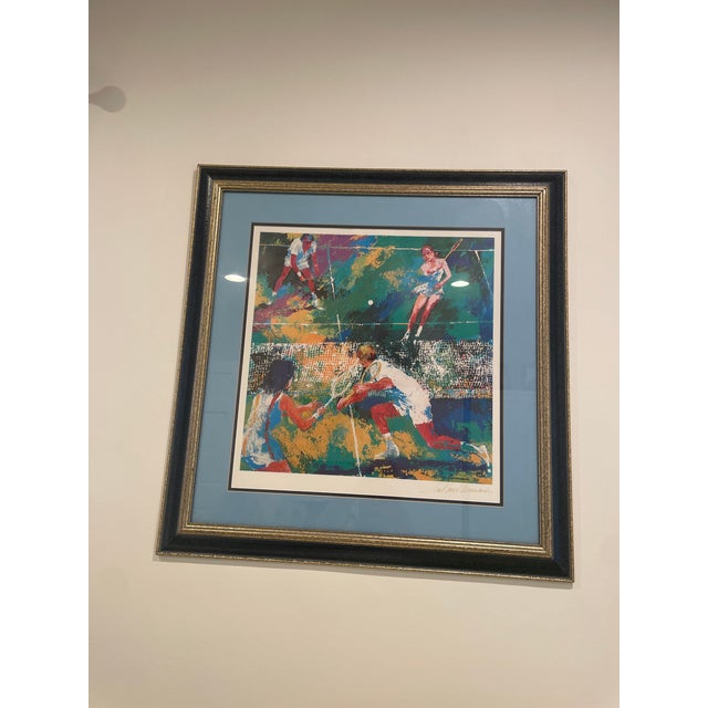 Beautifully Framed Lithographic Poster titled "Mixed Doubles" by Leroy Neiman, signed lower right. The piece includes a...