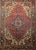 Early 20th Century Heriz, Hand-Knotted Wool, Geometric Pattern, Vegetable Dyes, Red & Navy, 7x9 For Sale - Image 4 of 11