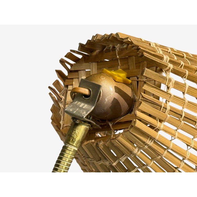 Brass 1960s Falkenbergs Belysning, Adjustable Floor Lamp, Brass, Bamboo, Sweden For Sale - Image 8 of 16