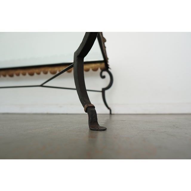 Vintage Minton-Spidell Scalloped Gilt & Iron Coffee Table For Sale - Image 11 of 12