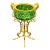 French Style Green Porcelain Cachepot With Gold Leaf & Bronze Accents For Sale
