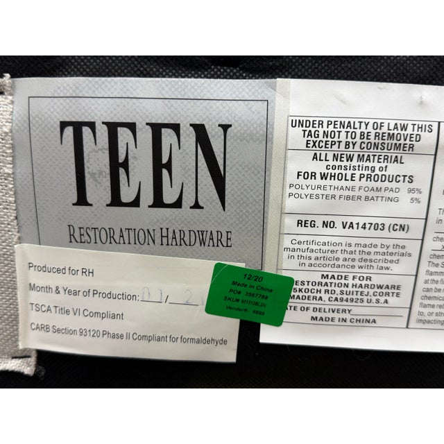 Restoration Hardware Teen Sylvie Linen Desk Chair For Sale - Image 11 of 12