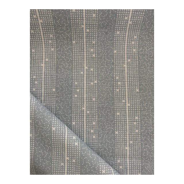 Schumacher Stella Stripe Blue Fabric 182112 Veere Grenney Collection 4 1/2 Yards For Sale