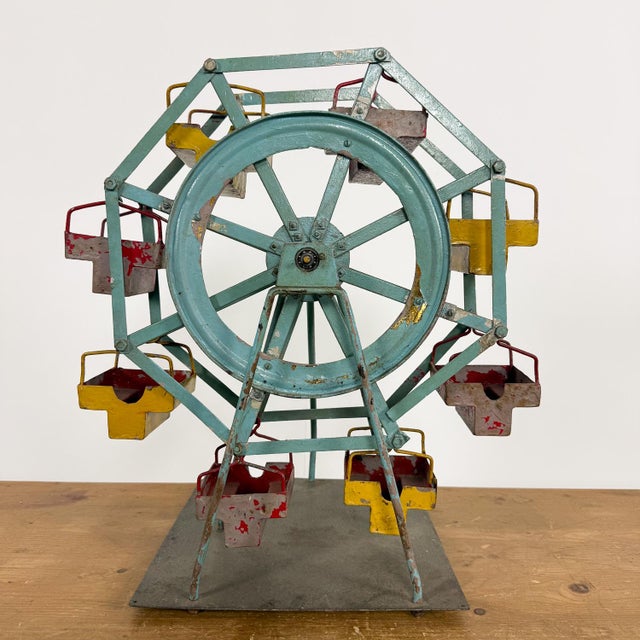 Industrial Vintage Metal Ferris Wheel Fairground Model, 1930s For Sale - Image 3 of 9