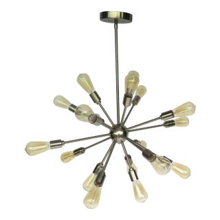 Italian Style Chrome Sputnik 14 Light Chandelier For Sale