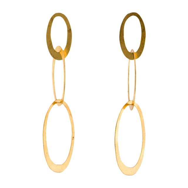 90s Herve Van Der Straeten Hoop Earrings Gold Plated Signed Vintage, A Pair For Sale - Image 4 of 7