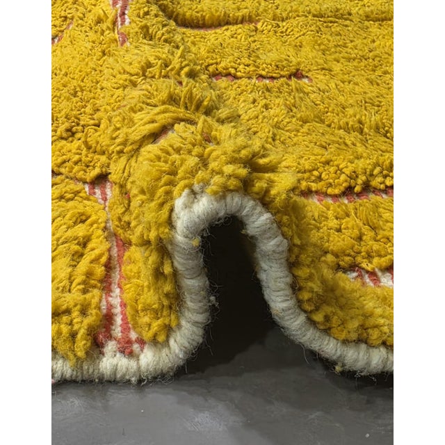 2020s Handmade Textured Mustard Rug - 9 X 6.2 Ft For Sale - Image 5 of 8