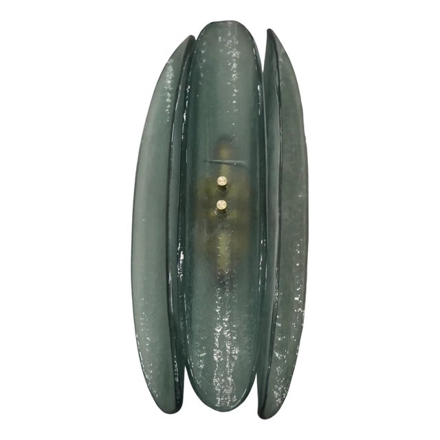 Italian Murano Glass Teal Color Wall Light For Sale