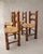 French Oak and Rush Dining Chairs attributed to Charles Dudouyt, 1940s, Set of 4 For Sale - Image 4 of 10