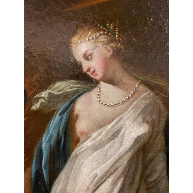 French Louis XVI Trumeau Mirror With Thetis at the Forge of Hephaestus Painting For Sale - Image 4 of 11