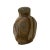 Quality handmade snuff bottle, this small bottle is made of agate with a simple bottle shape, its body is a solid brown...