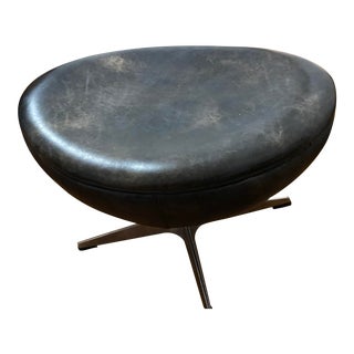 Restoration Hardware Copenhagen Leather Ottoman For Sale