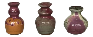 1970s Miniature Art Pottery Vases - Set of 3