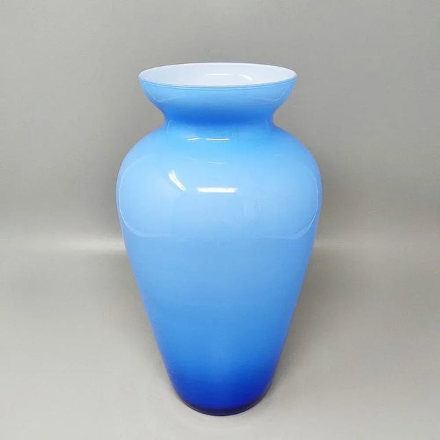 Blue Murano Glass Jackated Vase, Italy, 1960s For Sale - Image 7 of 7
