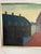 Mid-Century Modern Herman Stilling “Buildings at Dawn” 1959 Framed Oil on Canvas Painting For Sale - Image 3 of 9