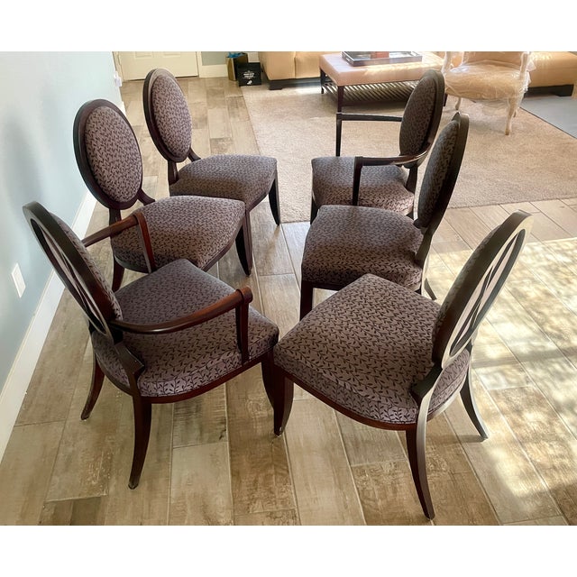Purple Rare Set of 4, Authenticated, Barbara Barry for Baker Furniture Oval X-Back Chairs For Sale - Image 8 of 15