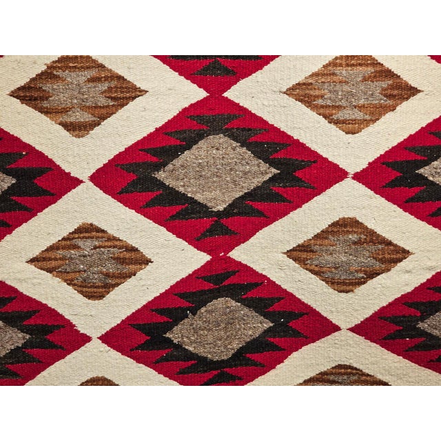 Vintage Native American Navajo Rug, Wool & Cotton, Geometric Eye Dazzler Pattern, 3x5 For Sale - Image 14 of 18