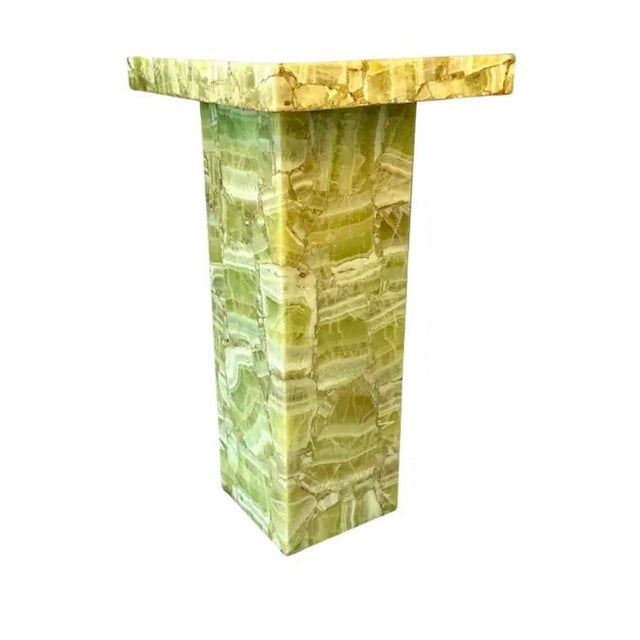 Mueller Furniture Natural Onyx and Resin Pedestal by of Mueller of Mexico For Sale - Image 4 of 12