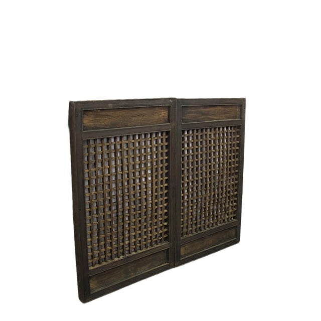 This pair screen panel can be excellent widow or wall decoration arts. The latticed screen allows air to circulate nicely...