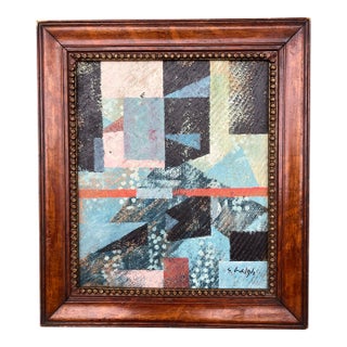 Contemporary Original Stephen Heigh Abstract Painting “The Way Things Were” Vintage Frame For Sale