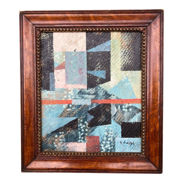 Contemporary Original Stephen Heigh Abstract Painting “The Way Things Were” Vintage Frame For Sale