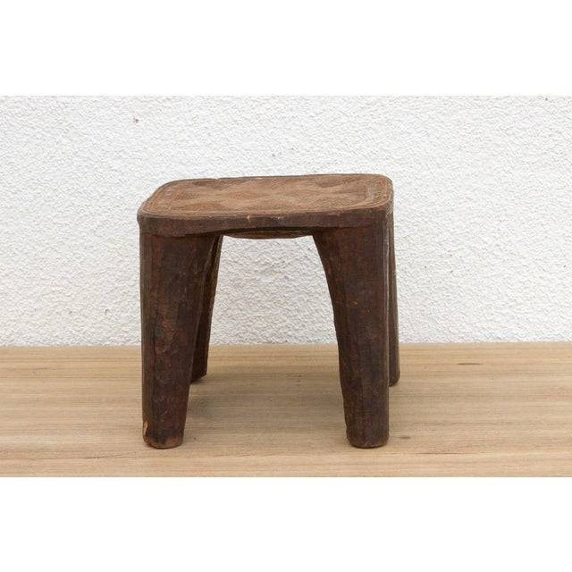 African Carved Stool, Sunstone Seat For Sale In Los Angeles - Image 6 of 10
