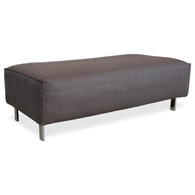 Gray Grata Ottoman in Grey Fabric For Sale - Image 8 of 8
