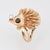 Modern 70s Vintage Hedgehog Ring 14k Yellow Gold Pearl Sapphire Eyes Sz 4.5 Jewelry For Sale - Image 3 of 8