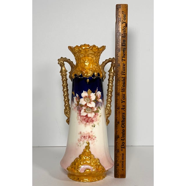 Victoria Porcelain Factory Carlsbad Floral Vase c.1891-1918 For Sale - Image 15 of 17