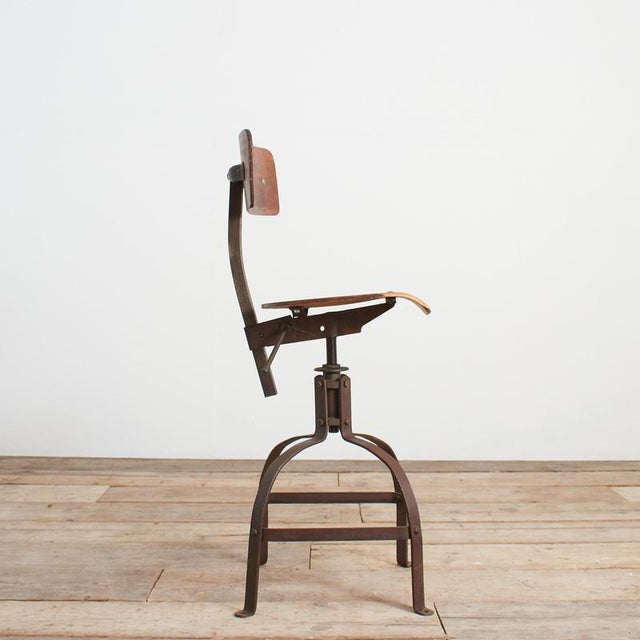 Antique French Model 204 G Draughtsmans Desk Chair by Bienaise, 1940s For Sale - Image 12 of 12
