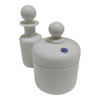 French Opaline Glass Apothecary Bottles by Portieux Vallerysthal For Sale