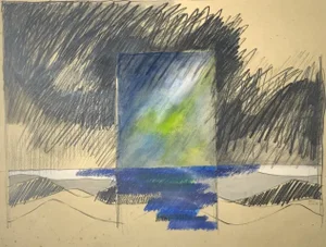 Walperswyler Frederic Abstract Composition Gouache Painting