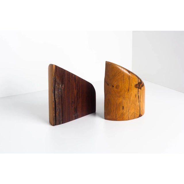 Wood 1970s Don Shoemaker Hand-Carved Cocobolo Bookends - a Pair For Sale - Image 7 of 12