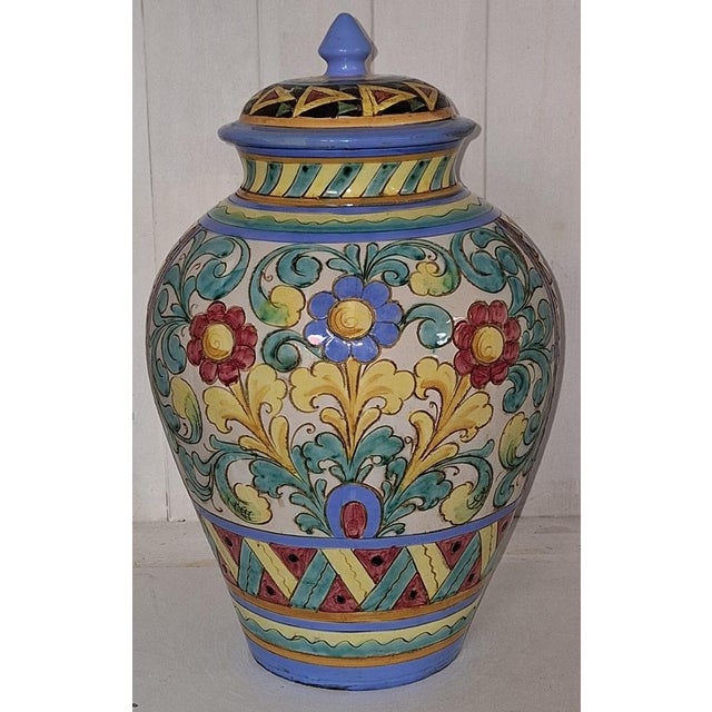 Vintage Italian Ceramic Lidded Vase, 1970s For Sale - Image 6 of 6