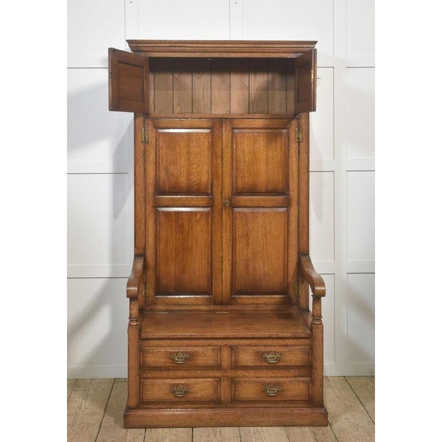 Oak Hall Seat Cupboard, 1890s For Sale - Image 6 of 12