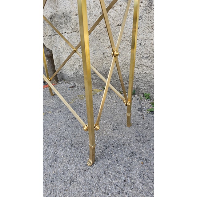 Lionhead Console Table in White Marble and Brass For Sale - Image 14 of 18