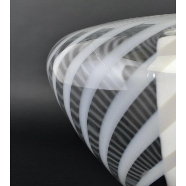 Vintage Large Aloys Gangkofner for Peill & Putzler Toledo Ceiling Light Mid Century Modern Flush Mount Glass Opaline Swirl Modernist Venini For Sale - Image 9 of 10