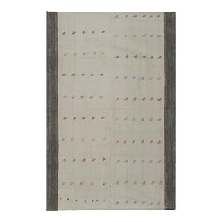 Vintage Aubusson Floral Turkish Kilim Rug 5'8" X 8'11" For Sale