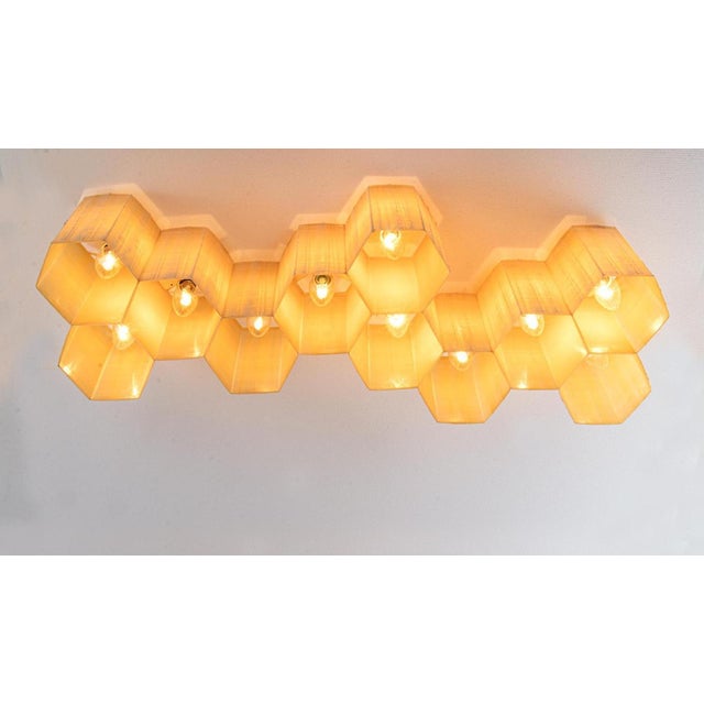 Molecular Honeycomb 11-Light Flush Mount & Wall Light in Fiberglass & Steel, 1950s For Sale - Image 6 of 10