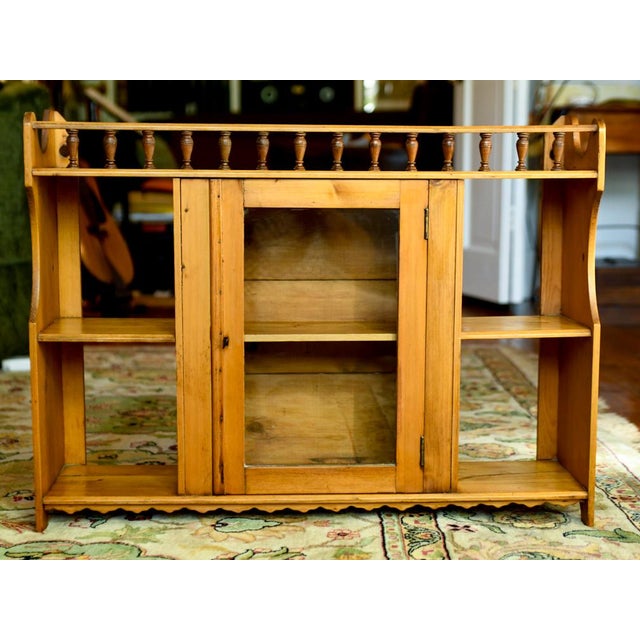 Vintage Handmade Pine Medicine Cabinet Wall Shelf Hutch For Sale - Image 13 of 13